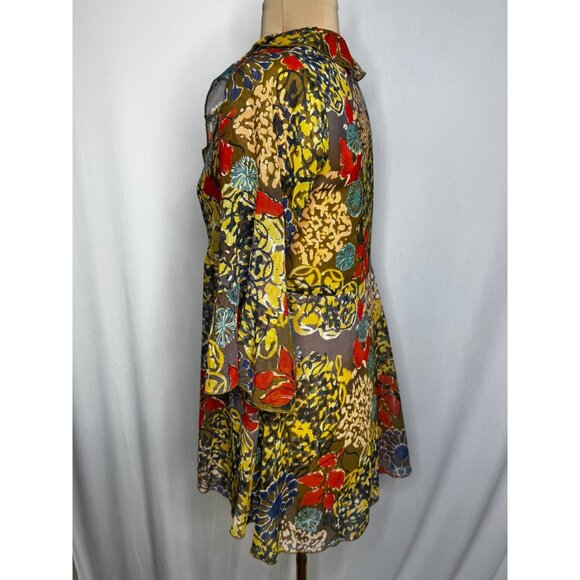 CAbi Womens Small Shakespeare Floral Kimono Cardigan 3/4 Sleeve Sheer Boho 360 - Picture 10 of 10